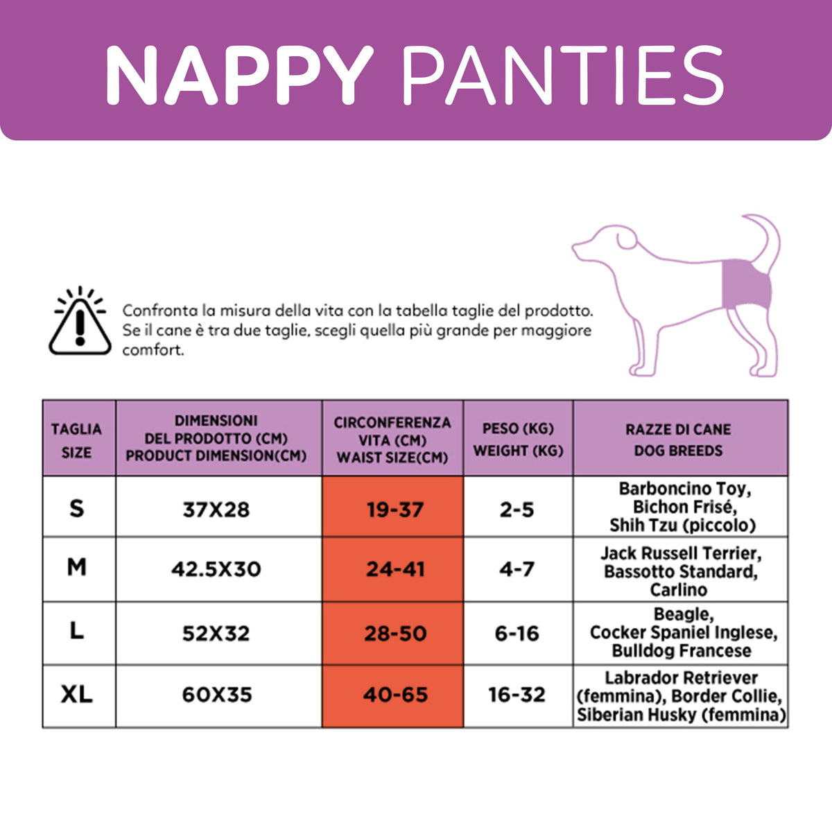 AQPET FRIENDS Nappy Panties Female Dog Diapers 30 Pieces Absorbent Daily Hygiene