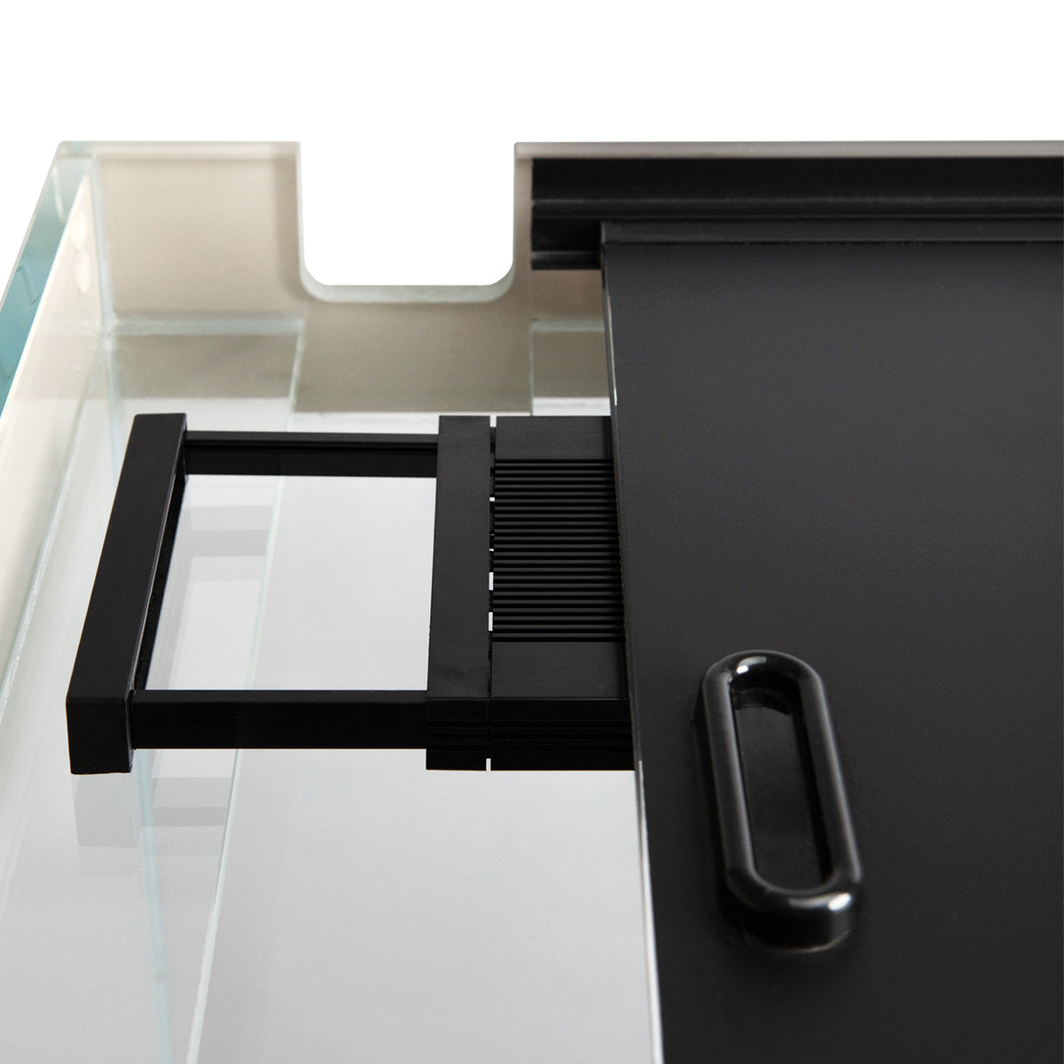 AQPET AQUARIUM RIVERIUM PLUS 90X50X55 H - 10 MM EXT. - WITH LED LIGHT, EXTERNAL FILTER AND TAUPE SUPPORT
