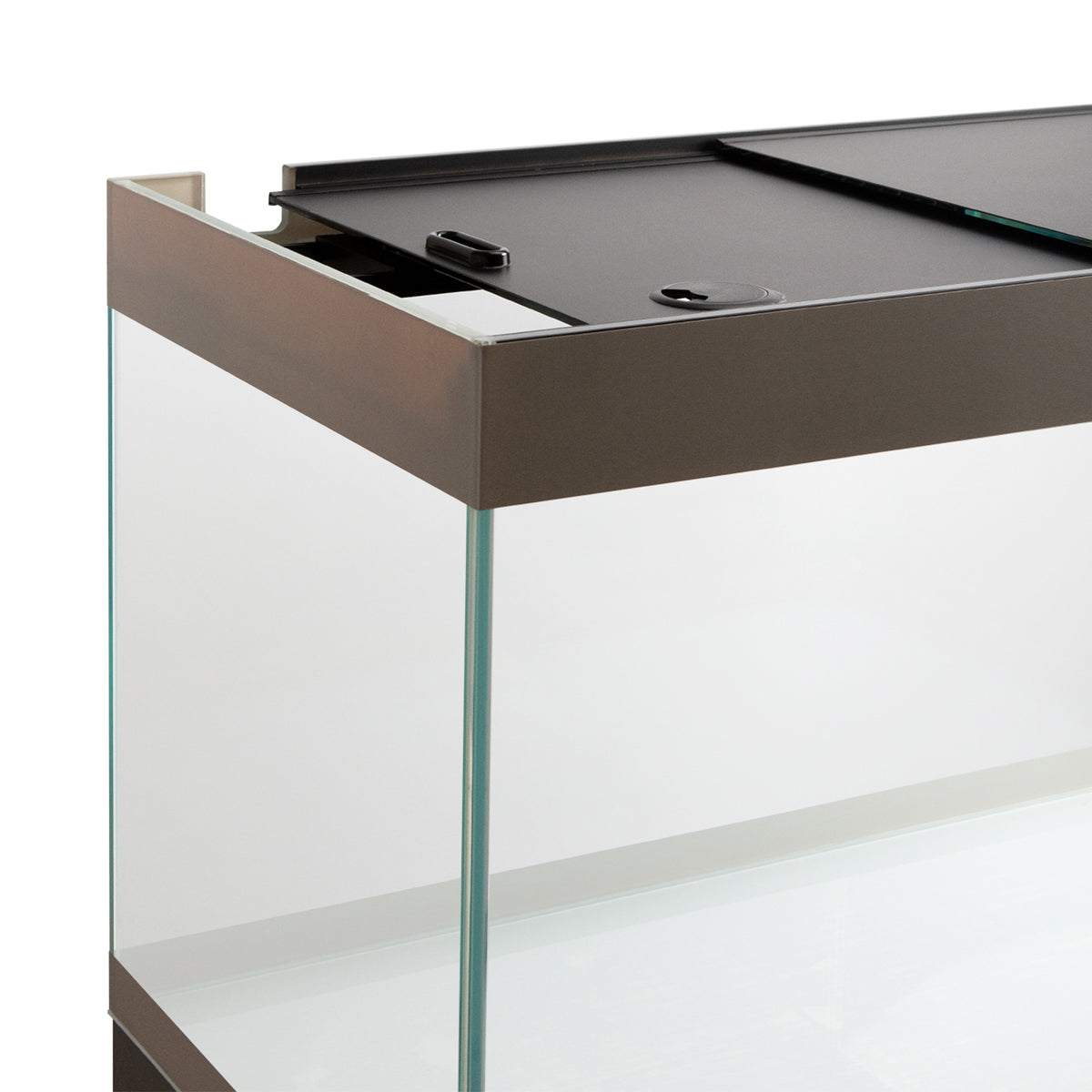 AQPET AQUARIUM RIVERIUM PLUS 90X50X55 H - 10 MM EXT. - WITH LED LIGHT, EXTERNAL FILTER AND TAUPE SUPPORT