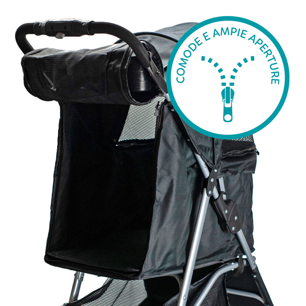 AQPET FRIENDS Passeggino Comodo E Pratico Per Cani Taglia Media / Piccola Per Cani E Gatti Viaggio Sicuro