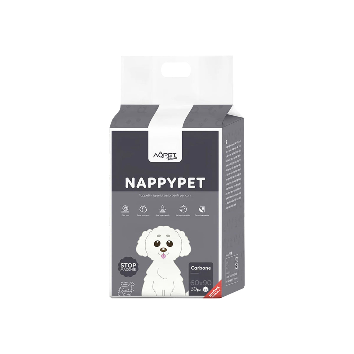 AQPET FRIENDS Tappetini Igienici Al Carbone Misura 30 Pz Per Cani Ultra Assorbenti Antiodore Impermeabili Addestramento Cuccioli Igiene Casa Al Carbone Attivo Igiene Quotidiana
