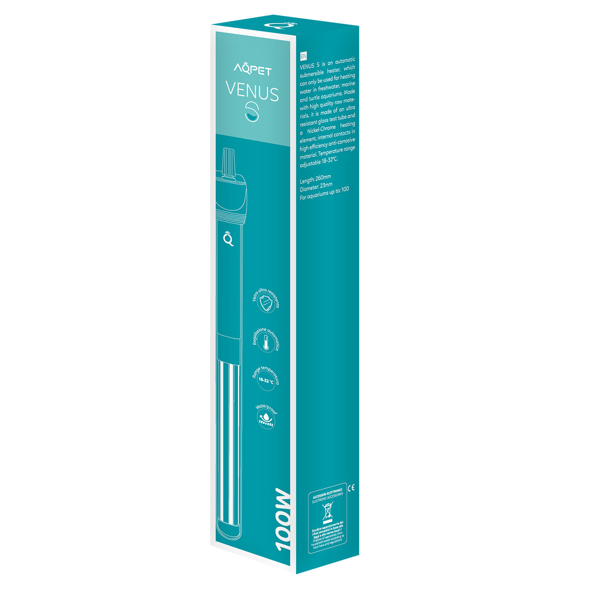 AQPET ACQUARIO SIMPLY LED 100 NERO COMPLETO DOPPIA LUCE FILTRO E RISCALDATORE - 80X32X45 H CM