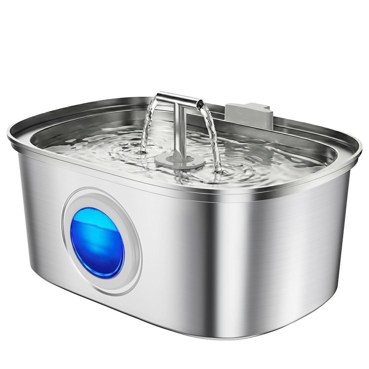 AQPET FRIENDS Fontana per Gatti in Acciaio Inox 3.2L – Dispenser Acqua Automatico Ultra Silenzioso con Filtro Multistrato – Fontanella per Gatti e Cani, Acqua Sempre Pulita