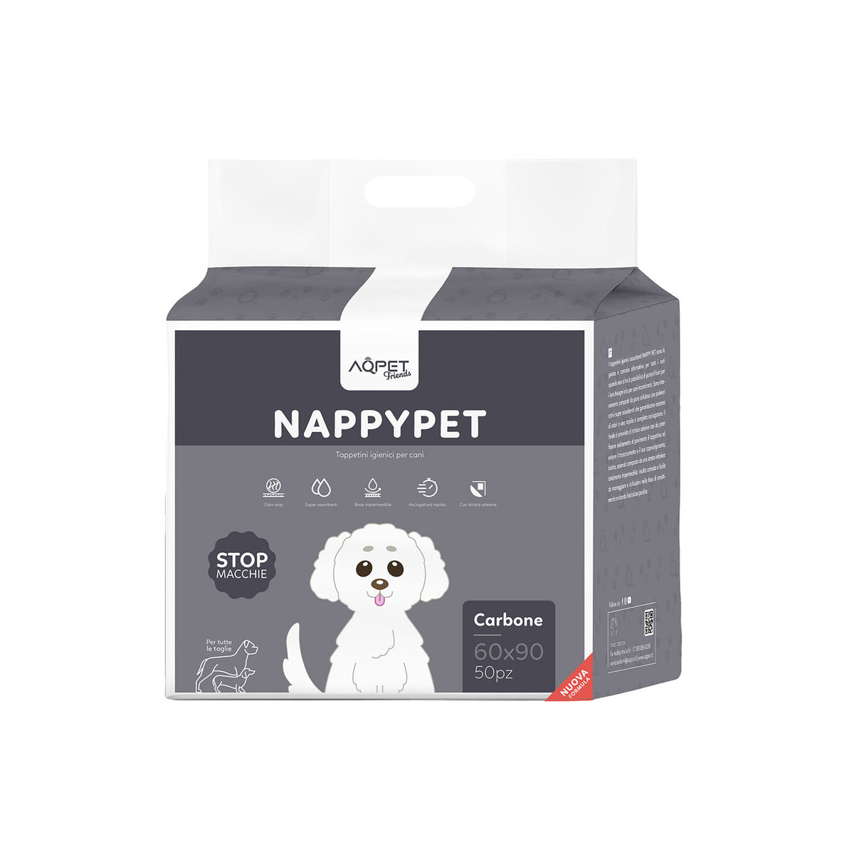 AQPET FRIENDS Tappetini Igienici Al Carbone Misura 50 Pz Per Cani Ultra Assorbenti Antiodore Impermeabili Addestramento Cuccioli Igiene Casa Al Carbone Attivo Igiene Quotidiana
