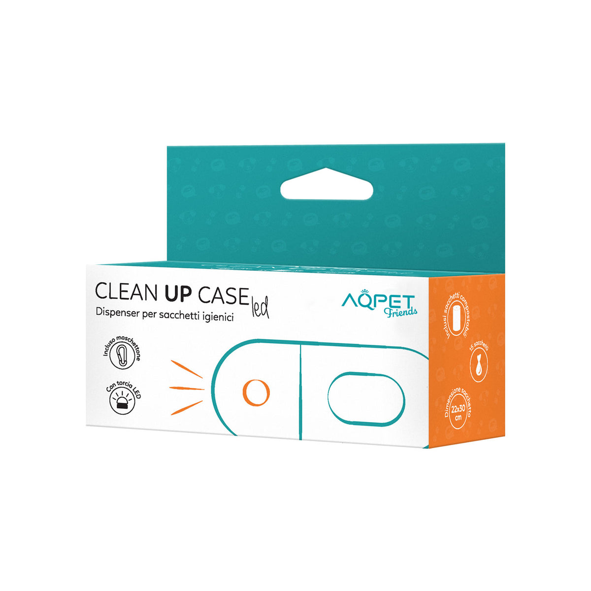 AQPET FRIENDS Dispenser In Plastica Con Torcia LED Incluso Sacchetti Igienici