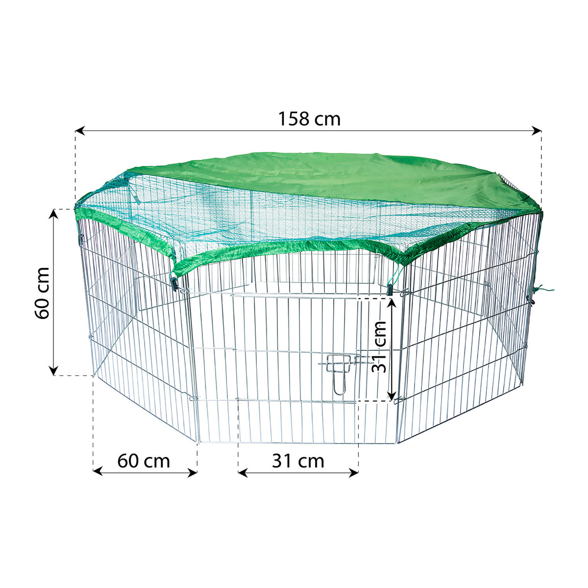 AQPET FRIENDS Recinto per Animali da Esterno 60x60cm - Box con Rete Parasole per Cani, Gatti, e Roditori - Recinto Sicuro e Resistente per Giardino e Spazi Aperti