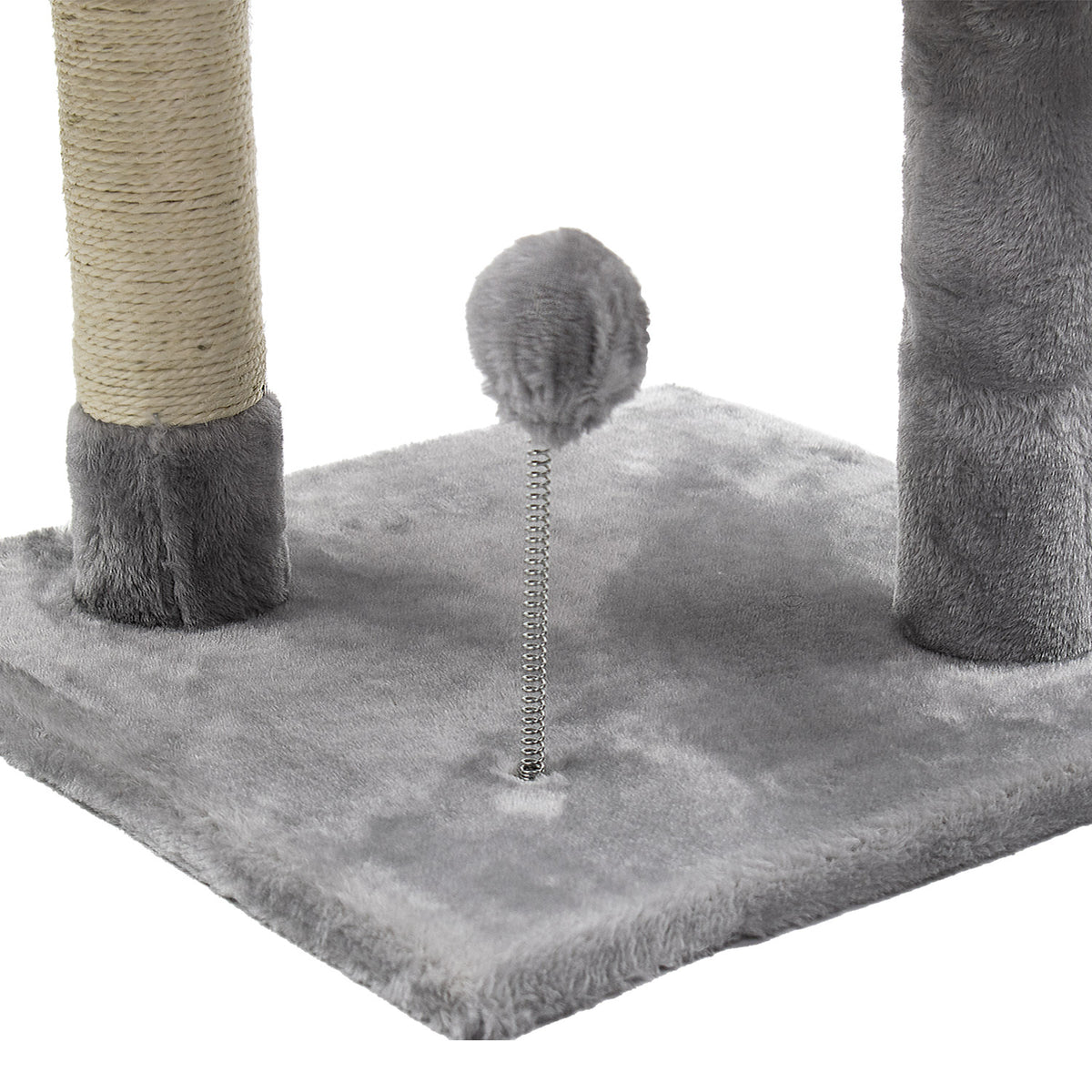 AQPET FRIENDS Tiragraffi Amsterdam 112 cm con Cuccia per Gatti Albero Parco Giochi Gioco Tira Graffi per Gatto Colore Grigio
