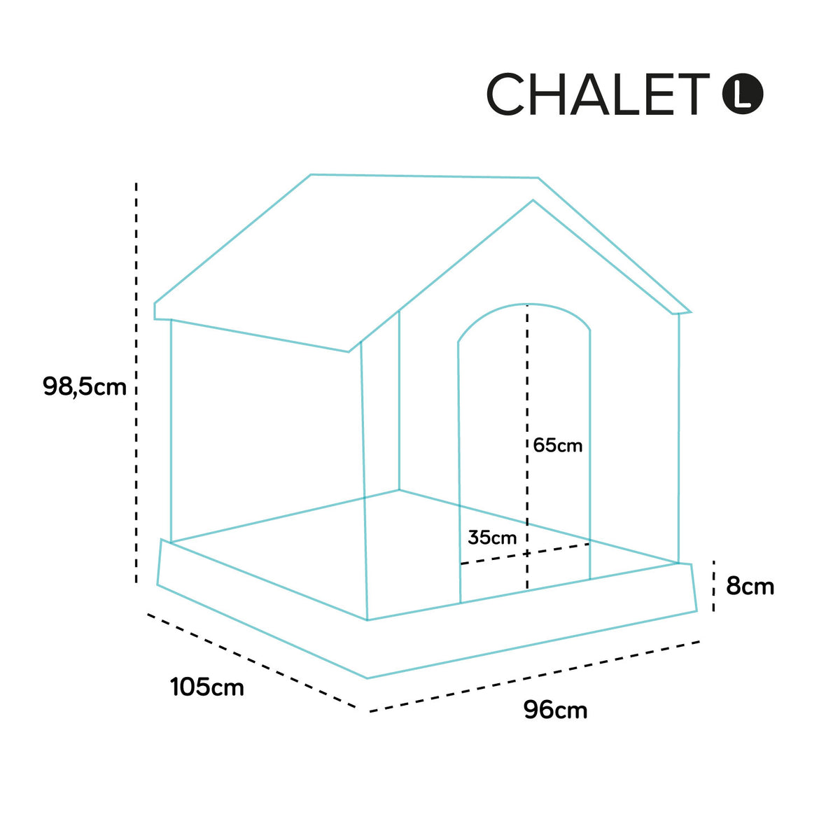 AQPET FRIENDS Chalet Cuccia In Plastica Impermeabile Per Cani E Gatti Comfort e Relax, Per Interno ed Esterno