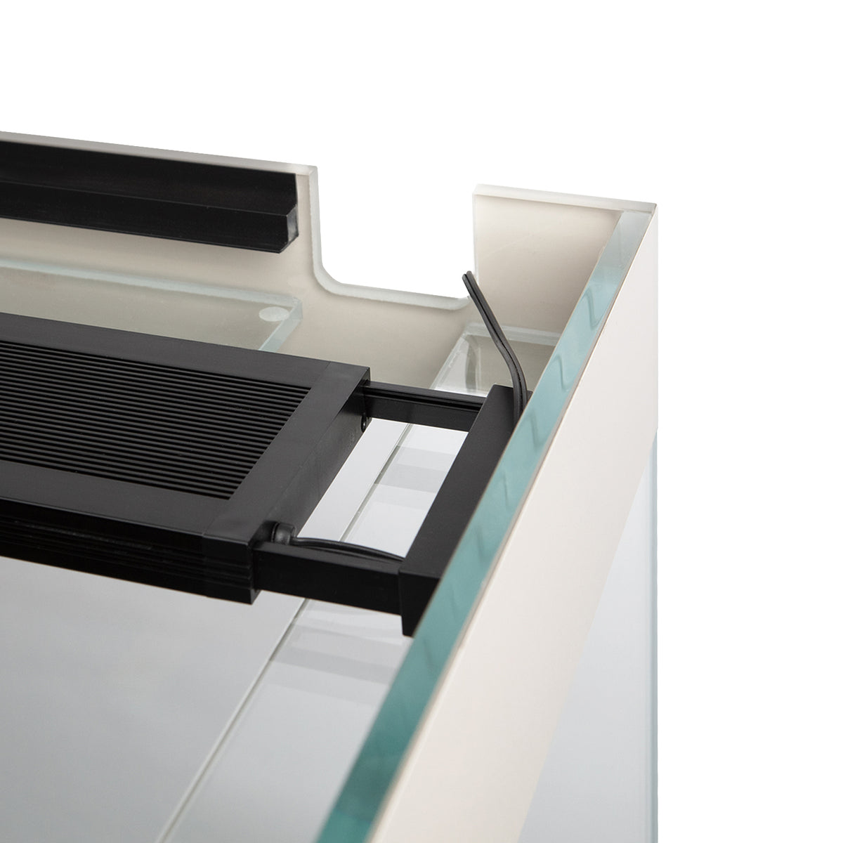 AQPET AQUARIUM RIVERIUM PLUS 90X50X55 H - 10 MM EXT. - WITH LED LIGHT, EXTERNAL FILTER AND TAUPE SUPPORT