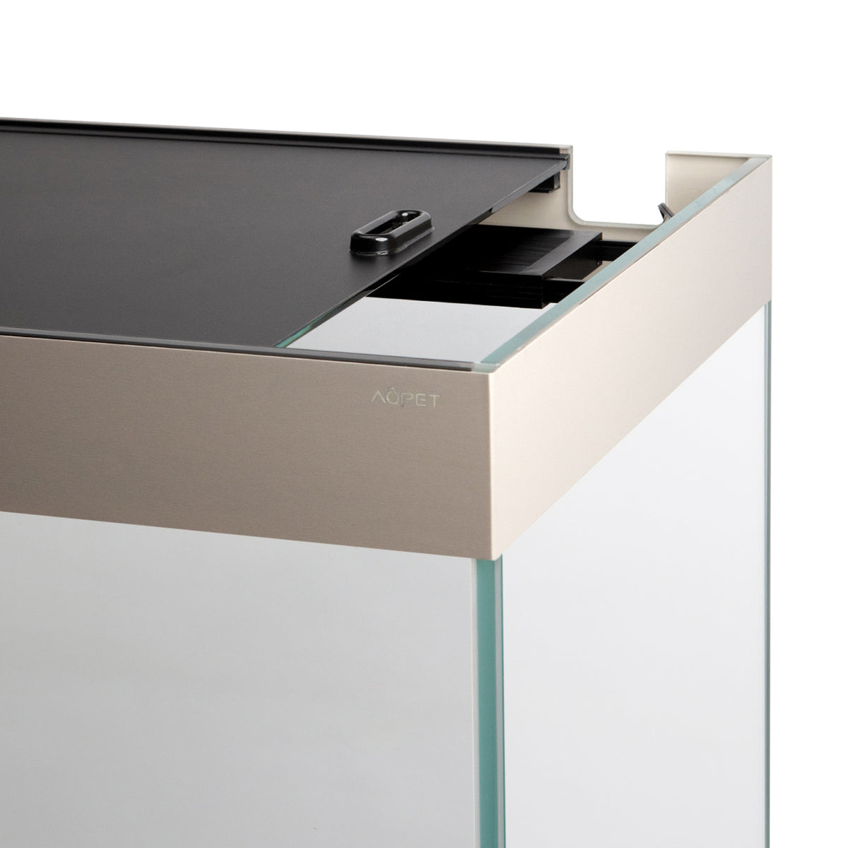 AQPET AQUARIUM RIVERIUM PLUS 90X50X55 H - 10 MM EXT. - WITH LED LIGHT, EXTERNAL FILTER AND TAUPE SUPPORT