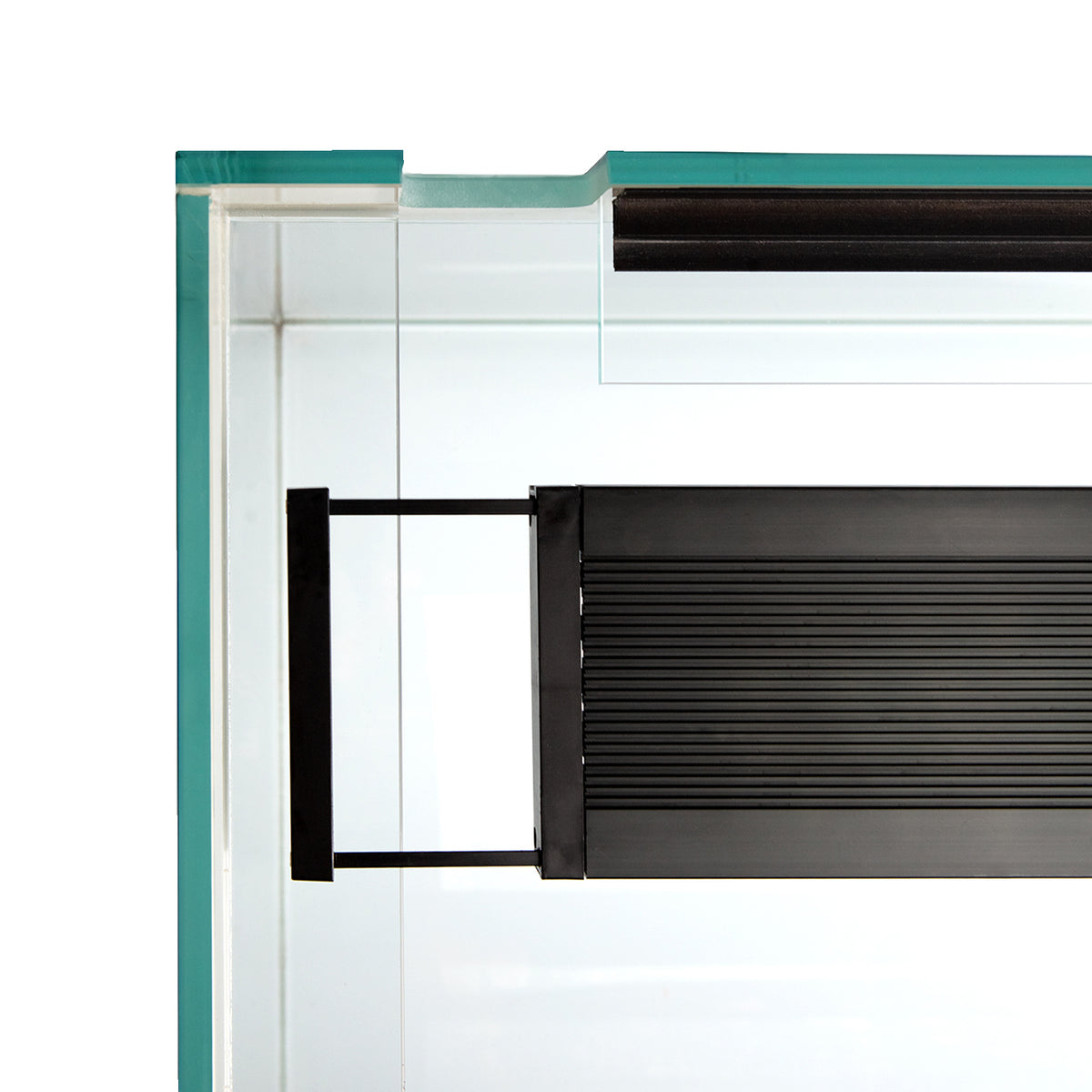AQPET AQUARIUM RIVERIUM PLUS 90X50X55 H - 10 MM EXT. - WITH LED LIGHT, EXTERNAL FILTER AND TAUPE SUPPORT