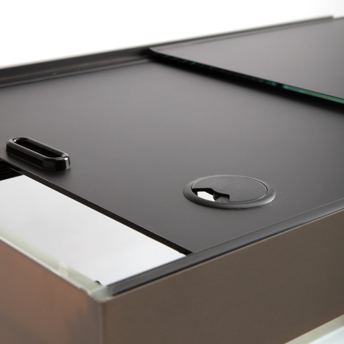 AQPET AQUARIUM RIVERIUM PLUS 90X50X55 H - 10 MM EXT. - WITH LED LIGHT, EXTERNAL FILTER AND TAUPE SUPPORT