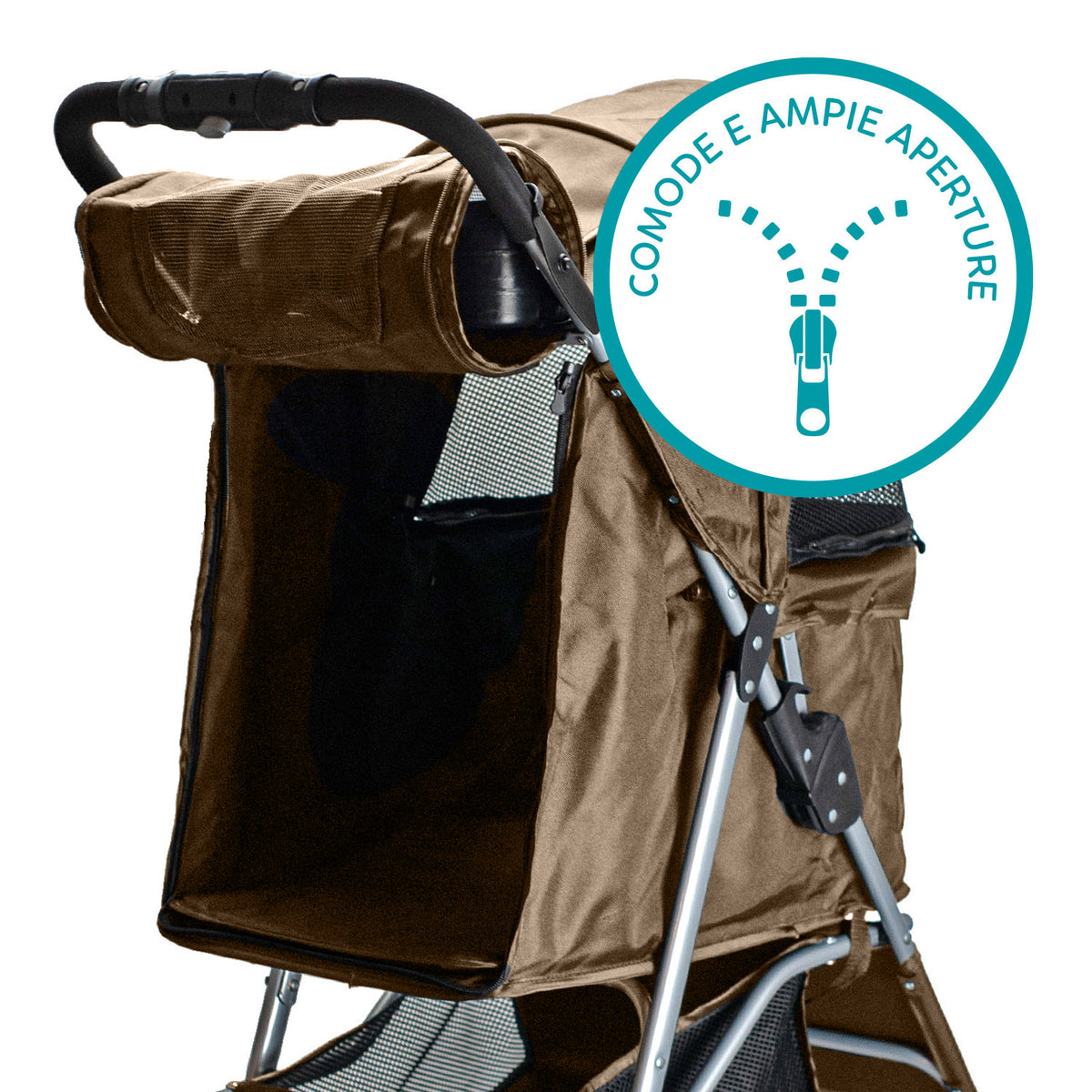 AQPET FRIENDS Passeggino Comodo E Pratico Per Cani Taglia Media / Piccola Per Cani E Gatti Viaggio Sicuro