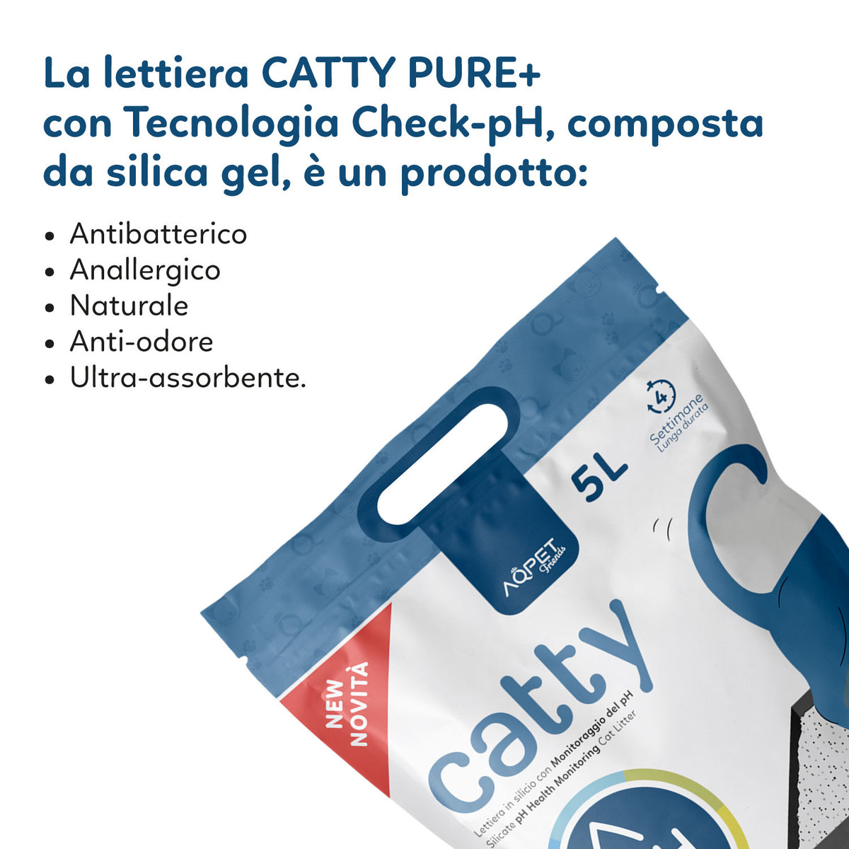 AQPET FRIENDS Lettiera In Silicio Catty Profumazione PH Check Per Gatti Super Assorbente Antiodore Igiene Gatto