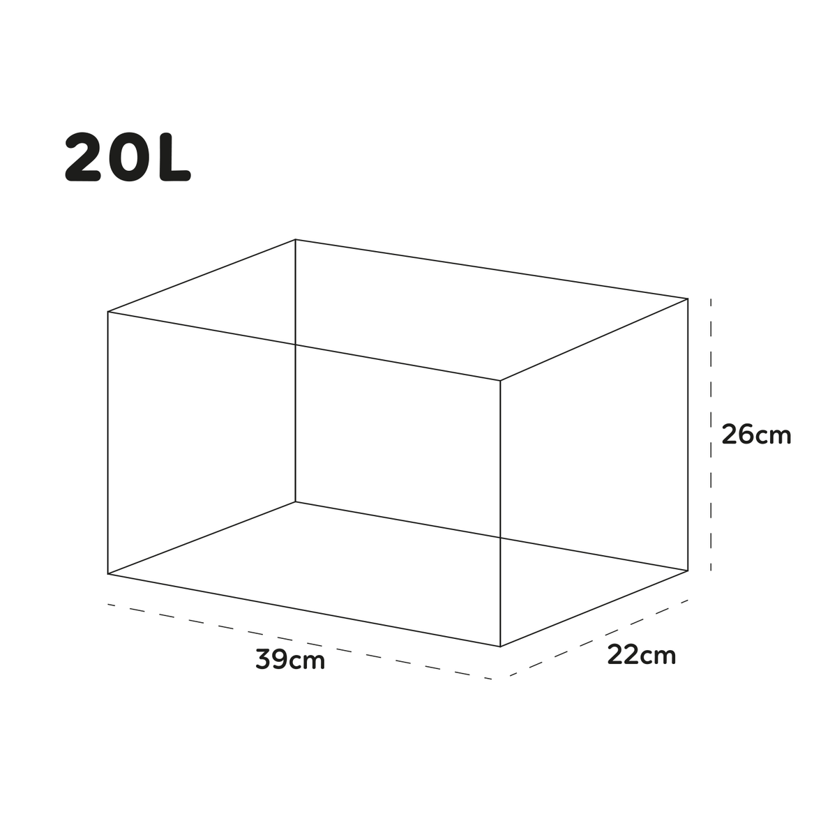AQPET ACQUARIO ONE MINI IN VETRO 20 LT 39x22x26h NERO