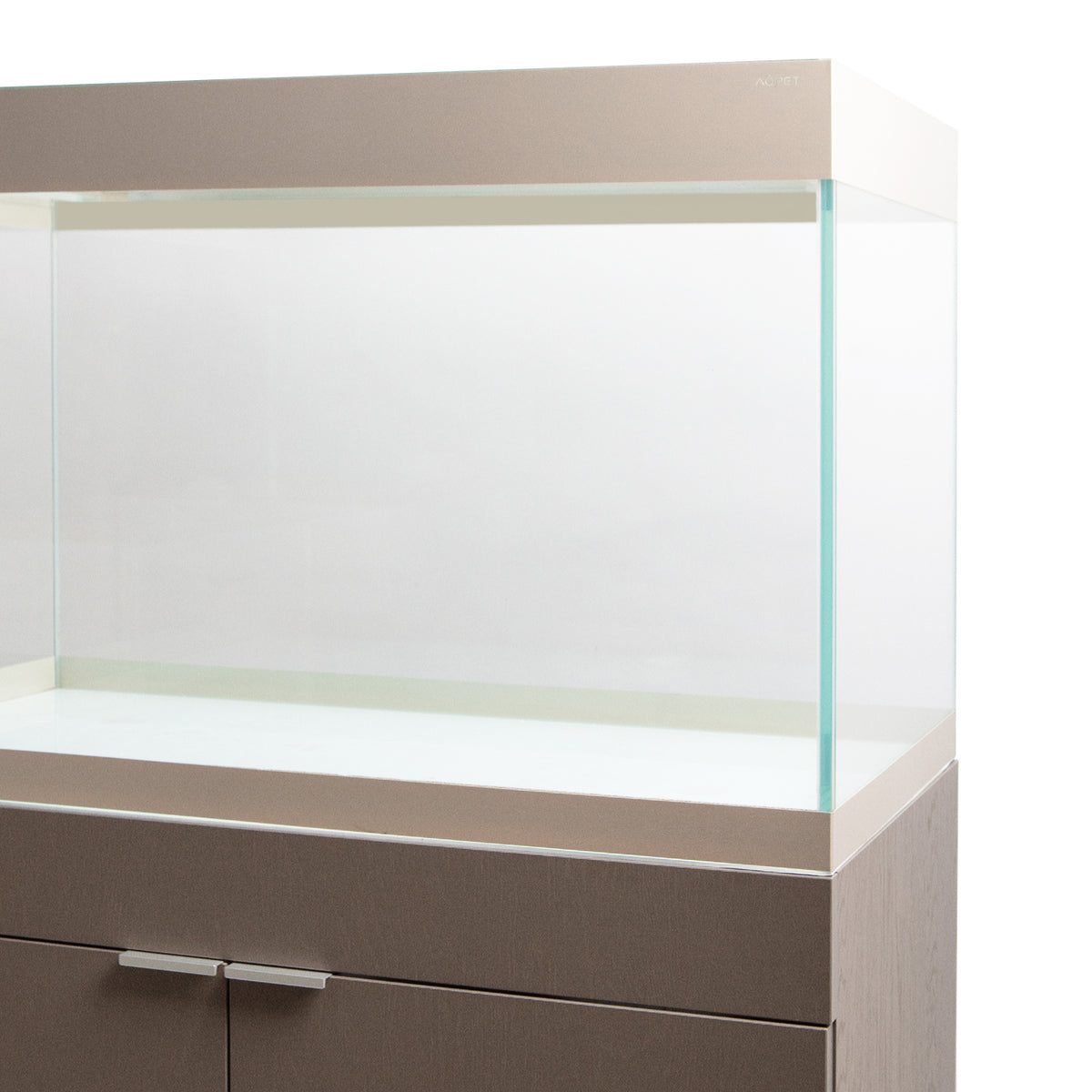 AQPET AQUARIUM RIVERIUM PLUS 90X50X55 H - 10 MM EXT. - WITH LED LIGHT, EXTERNAL FILTER AND TAUPE SUPPORT