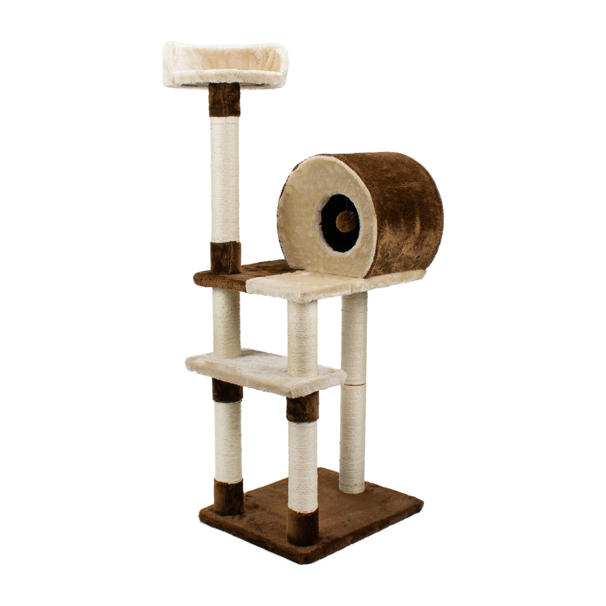 AQPET FRIENDS Cat Scratching Post Rome In Sisal 123 Cm Brown For Cats Play Cat Relax And Fun