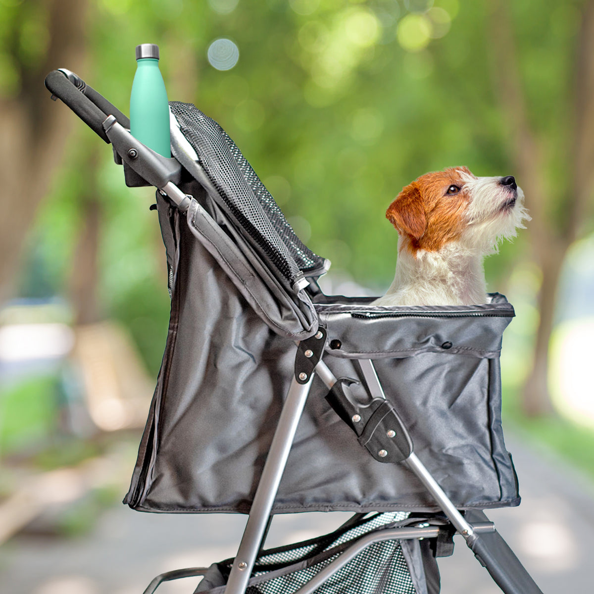 AQPET FRIENDS Passeggino Comodo E Pratico Per Cani Taglia Media / Piccola Per Cani E Gatti Viaggio Sicuro