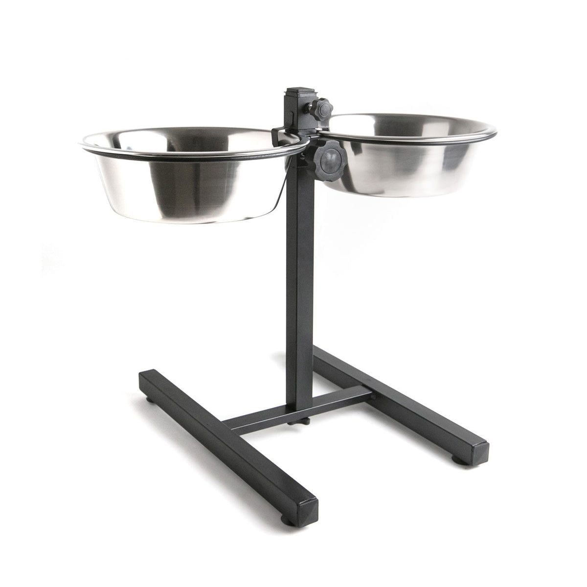 AQPET FRIENDS Yummy H Support With 2 Raised Stainless Steel Bowls Adjustable Height For Dogs Cats Small Animals