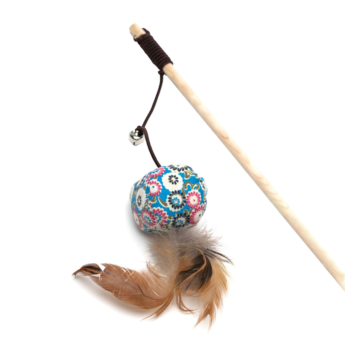 AQPET FRIENDS Cat Toy Bastoncino Con Animali Di Stoffa E Piume - 40 Cm Gioco Per Gatti