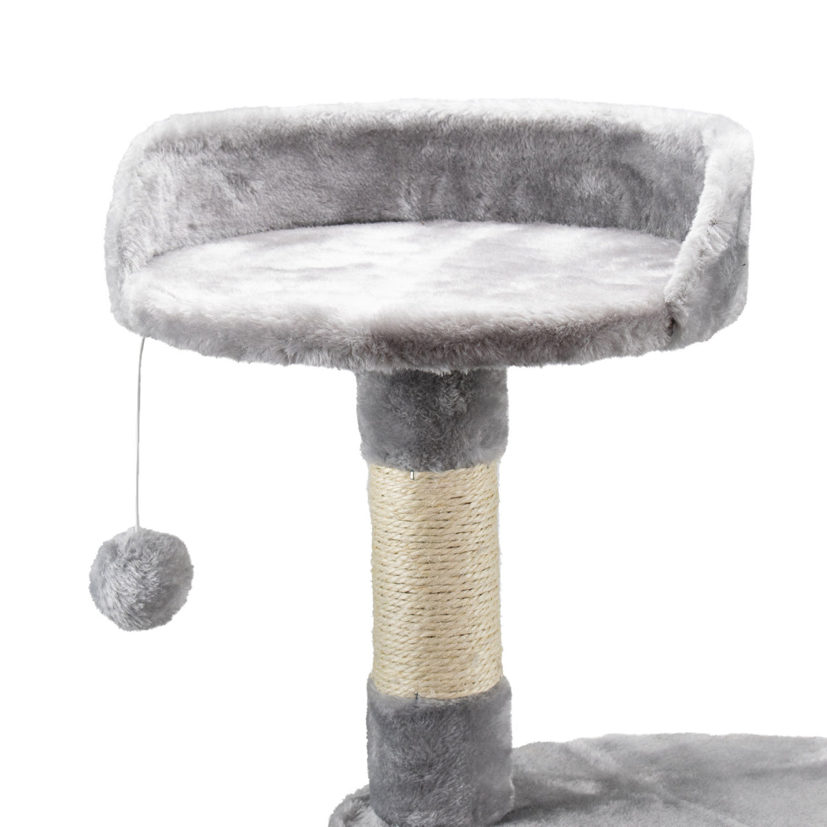 AQPET FRIENDS Tiragraffi Amsterdam 112 cm con Cuccia per Gatti Albero Parco Giochi Gioco Tira Graffi per Gatto Colore Grigio