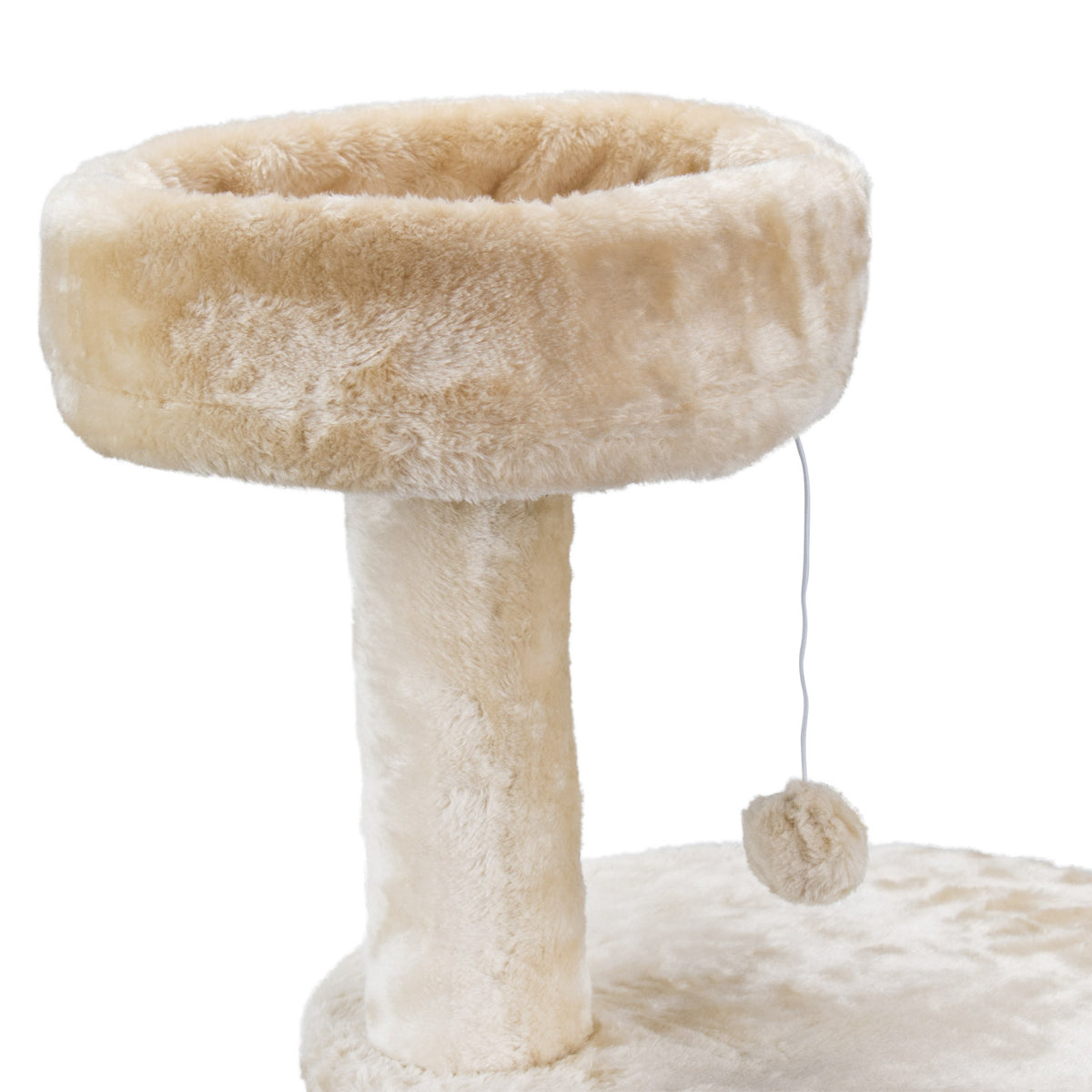 AQPET FRIENDS Athens Cat Scratching Post 115 cm with Cat Bed Tree Playground Toy Scratcher for Cat Beige