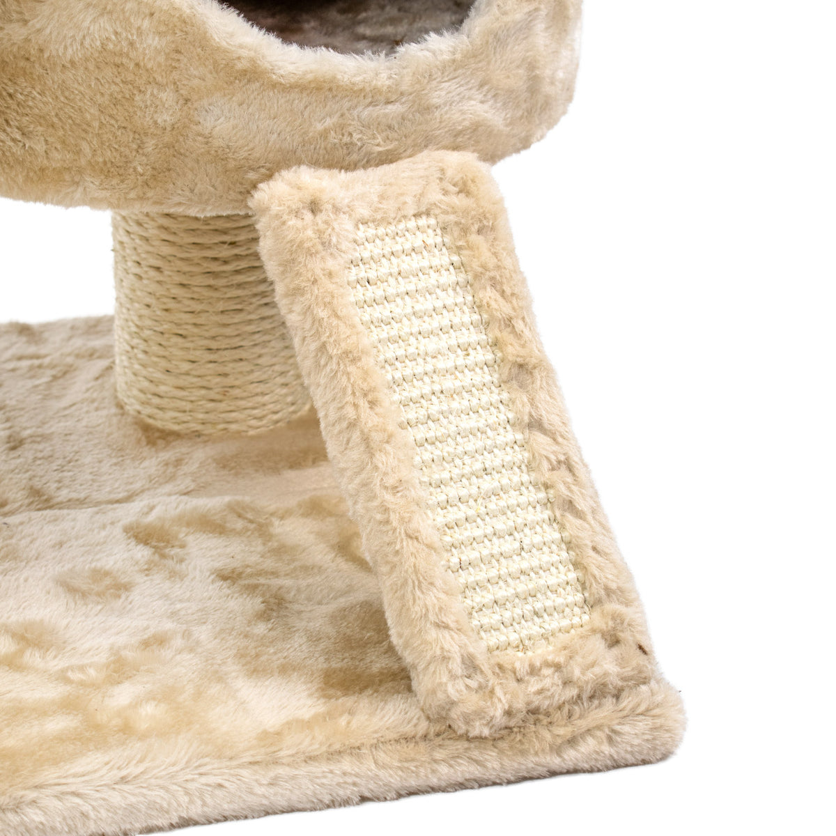 AQPET FRIENDS Athens Cat Scratching Post 115 cm with Cat Bed Tree Playground Toy Scratcher for Cat Beige