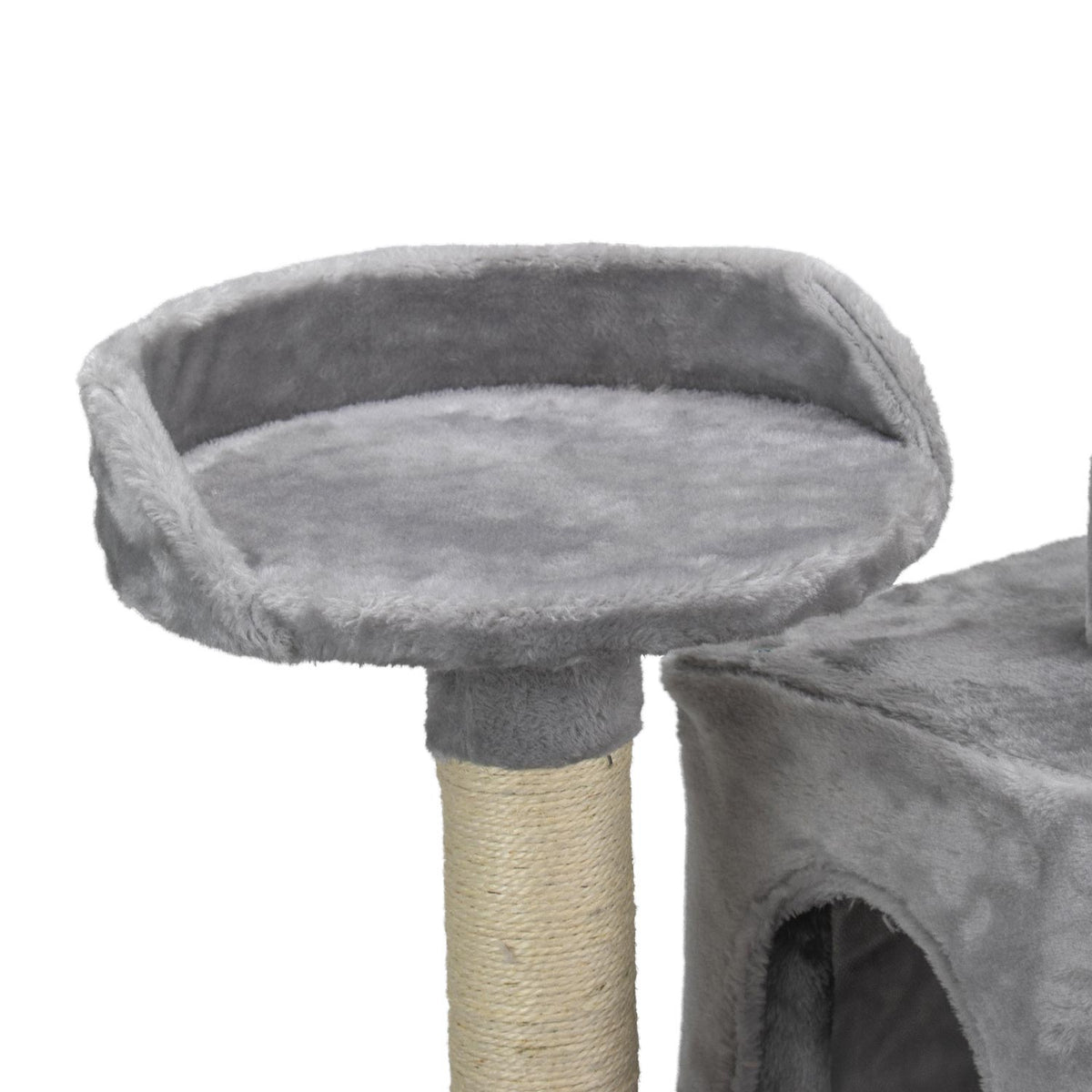 AQPET FRIENDS Tiragraffi Berlin 135 cm con Cuccia per Gatti Albero Parco Giochi Gioco Tira Graffi per Gatto Colore Grigio