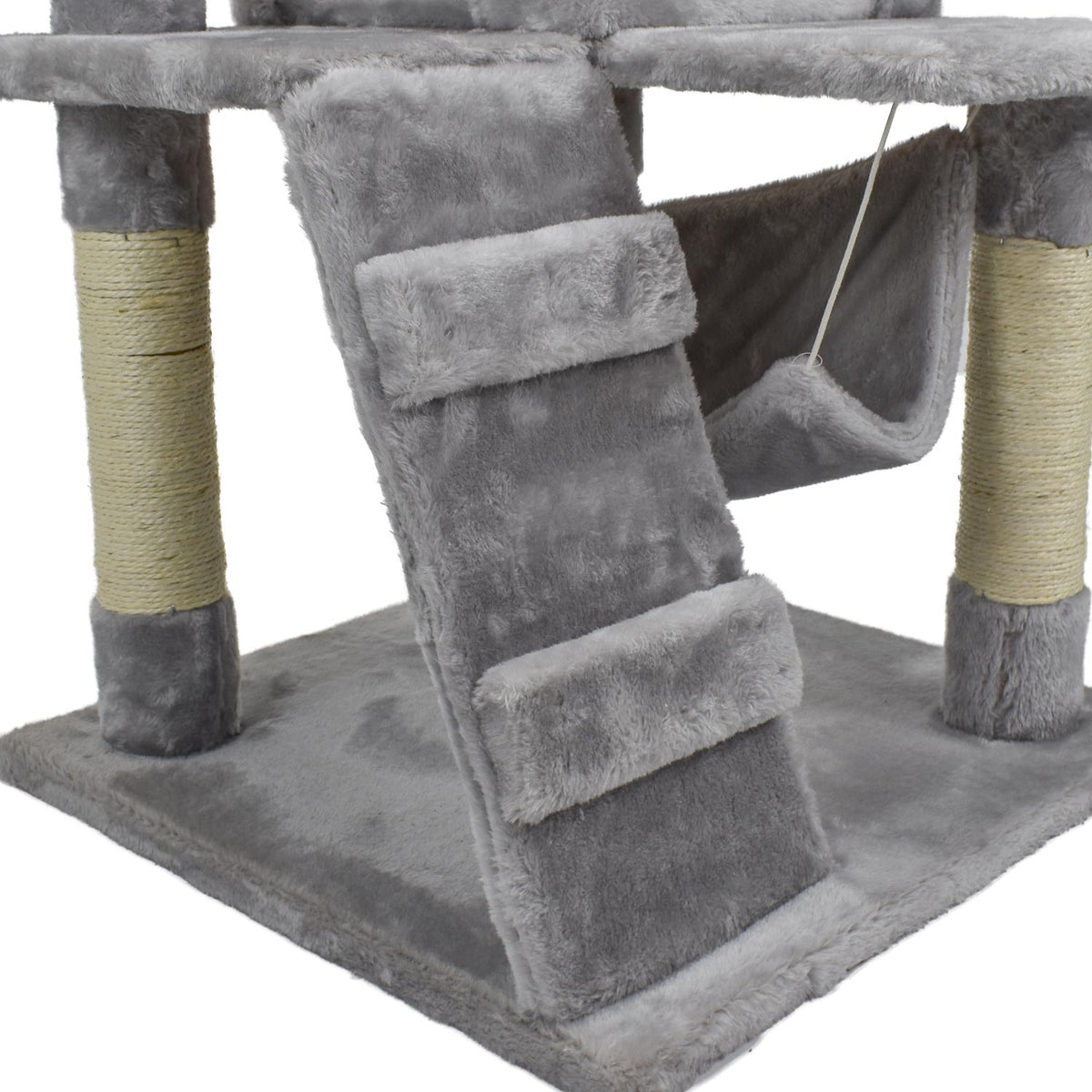 AQPET FRIENDS Tiragraffi Berlin 135 cm con Cuccia per Gatti Albero Parco Giochi Gioco Tira Graffi per Gatto Colore Grigio