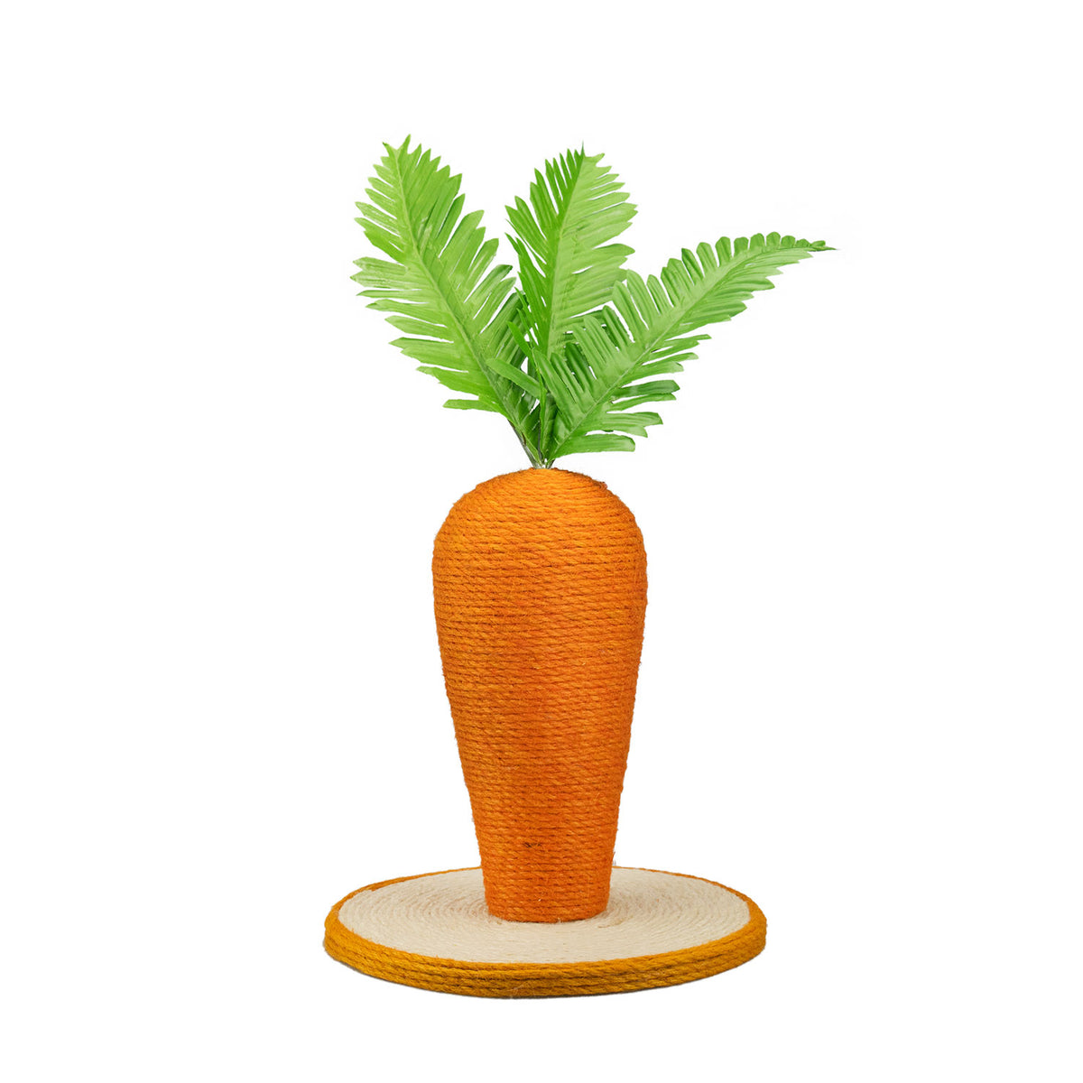 AQPET FRIENDS Tiragraffi Carrot Carota 30 cm con Cuccia per Gatti Albero Parco Giochi Gioco Tira Graffi per Gatto, Arancione