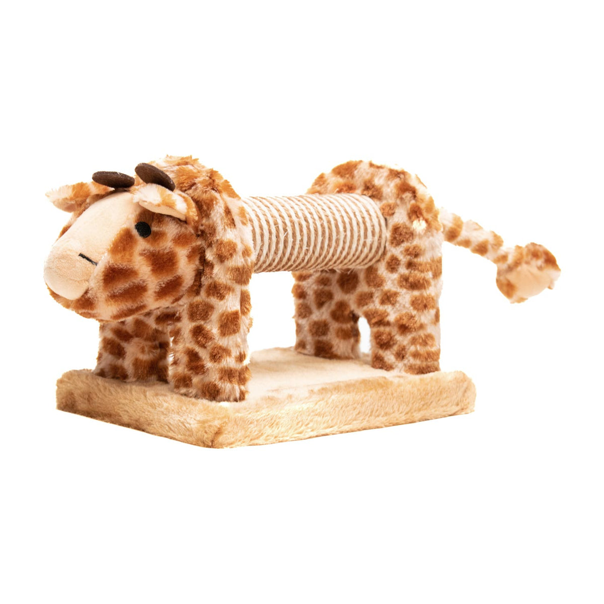 AQPET FRIENDS Tiragraffi in Sisal e peluche per il divertimento del tuo gatto, Giraffa misure 56x18x18 cm