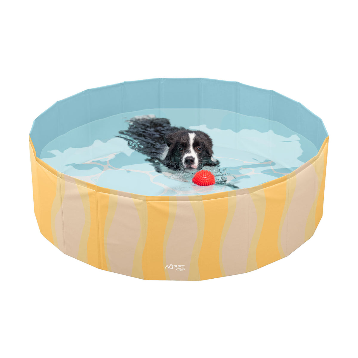 AQPET FRIENDS Pool Piscina Cane Fantasia Sea Per Cani Pieghevole Antigraffio Outdoor Giardino