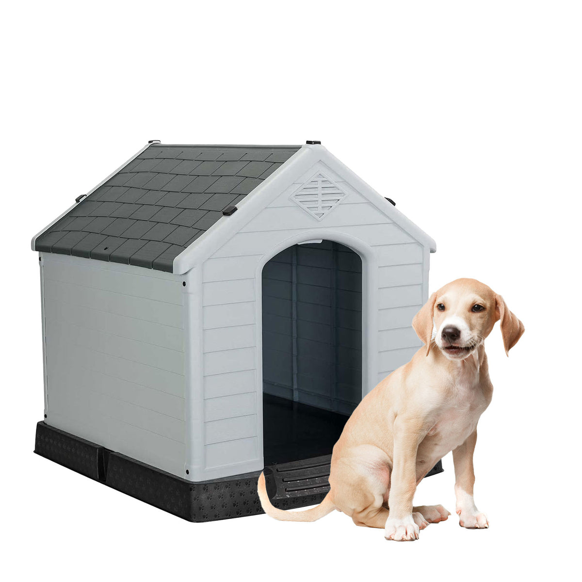 AQPET FRIENDS Chalet Cuccia In Plastica Impermeabile Per Cani E Gatti Comfort e Relax, Per Interno ed Esterno