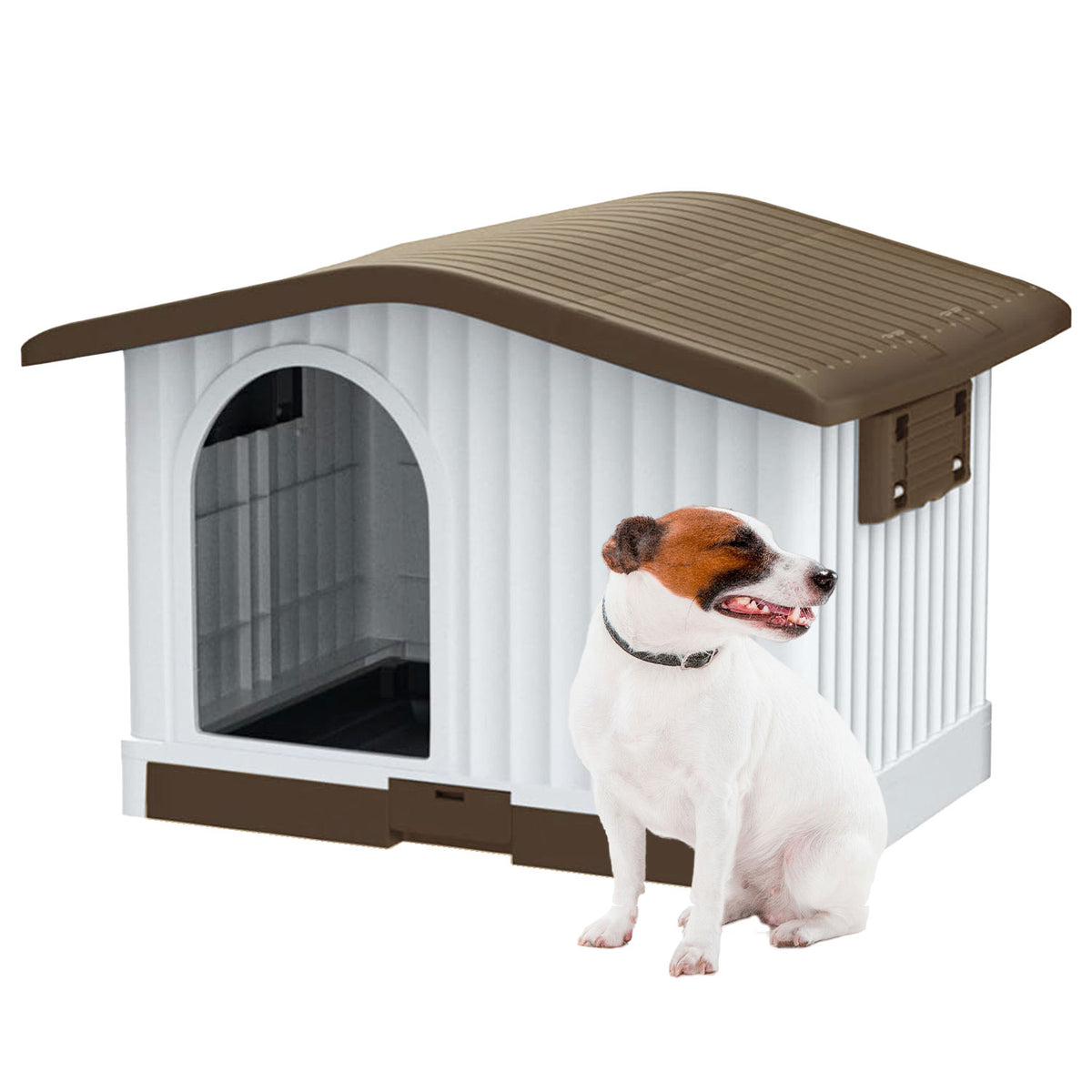AQPET FRIENDS Villa Cuccia In Plastica - 87 X 74 X 61 H Colore Marrone Per Cani E Gatti Comfort Pet Relax Animali