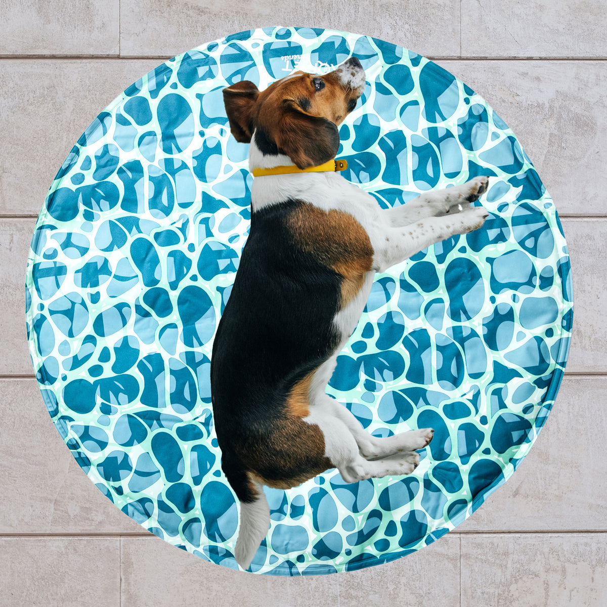 AQPET FRIENDS Round Cooling Mat for dogs, Non-Toxic Gel, Self-Cooling System, Sea Design, 60 cm Diameter