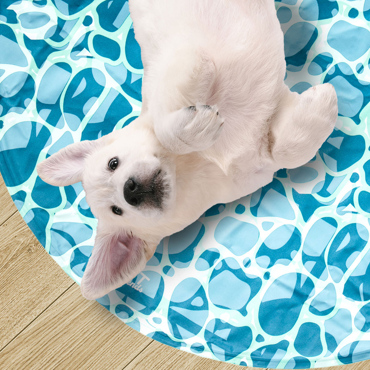 AQPET FRIENDS Round Cooling Mat for dogs, Non-Toxic Gel, Self-Cooling System, Sea Design, 60 cm Diameter