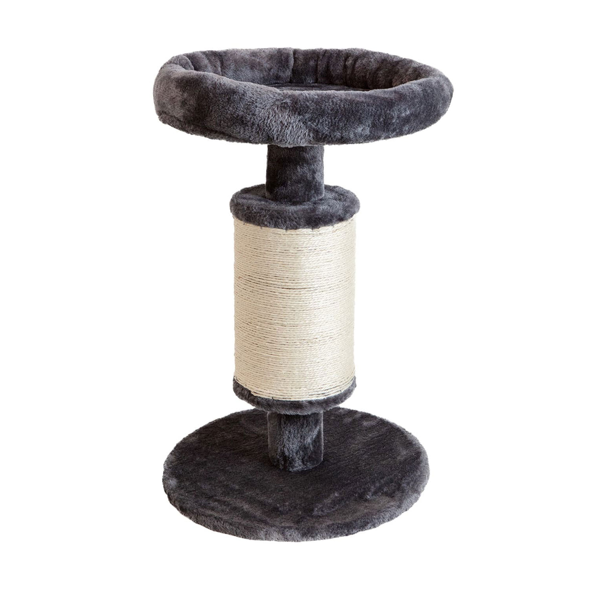AQPET FRIENDS Tiragraffi in Sisal e tessuto con piattaforma, Alto 58 cm per il massimo divertimento del tuo gatto, Colore Grigio