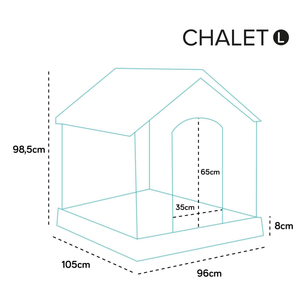AQPET FRIENDS Chalet Cuccia In Plastica Impermeabile Per Cani E Gatti Comfort e Relax, Per Interno ed Esterno