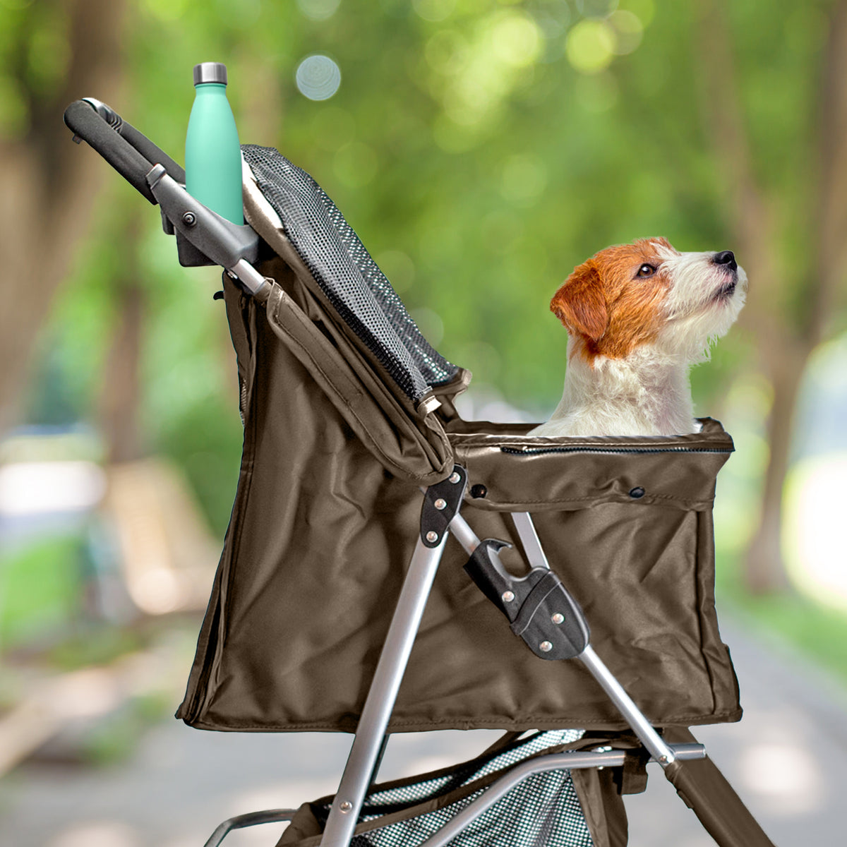 AQPET FRIENDS Passeggino Comodo E Pratico Per Cani Taglia Media / Piccola Per Cani E Gatti Viaggio Sicuro