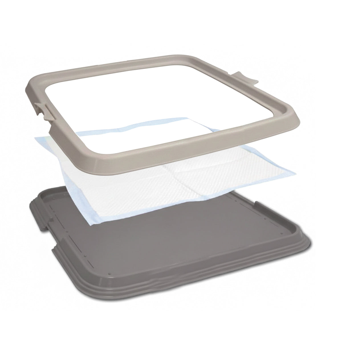 AQPET FRIENDS Lettiera per Cani con Vassoio Porta Tappetini Assorbenti 60x60 cm, Base Antiscivolo per Traversine Igieniche, Ideale per Addestramento Cuccioli e Uso Domestico
