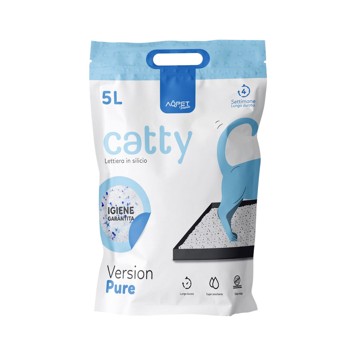 AQPET FRIENDS Lettiera In Silicio Catty Per Gatti Super Assorbente Antiodore Igiene Gatto