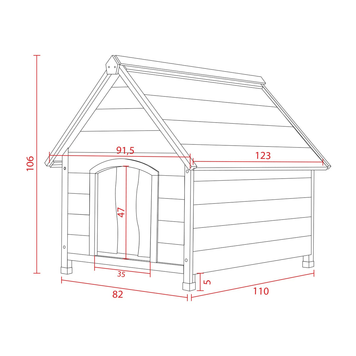 AQPET FRIENDS Suite Cuccia In Legno Con Tetto Spiovente Completa Di Tenda Termica Per Cani E Gatti