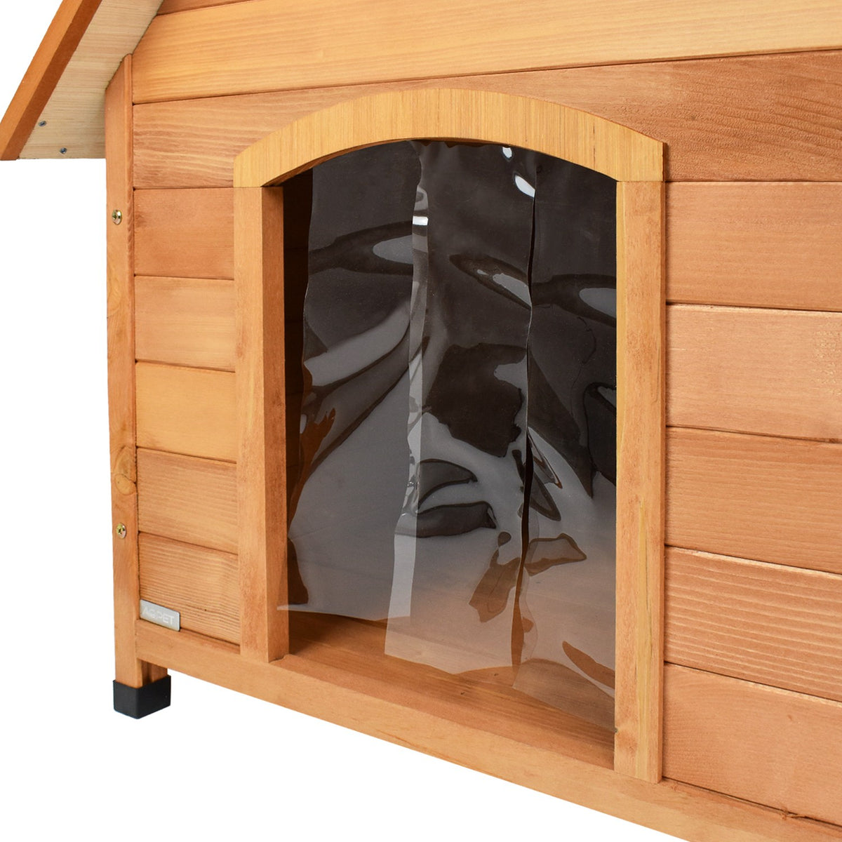 AQPET FRIENDS Suite Cuccia In Legno Con Tetto Spiovente Completa Di Tenda Termica Per Cani E Gatti